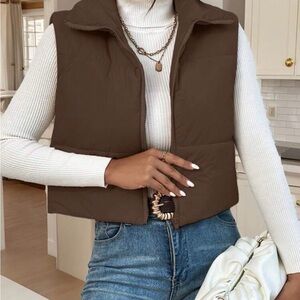 Women’s Brown Puffer Vest